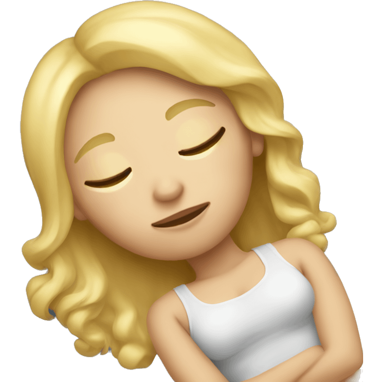 Blond girl asleep in bed  emoji