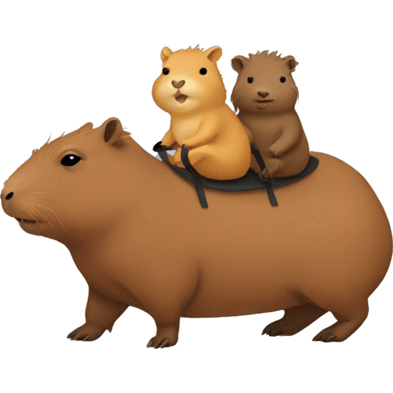 little capybara riding on capybara emoji