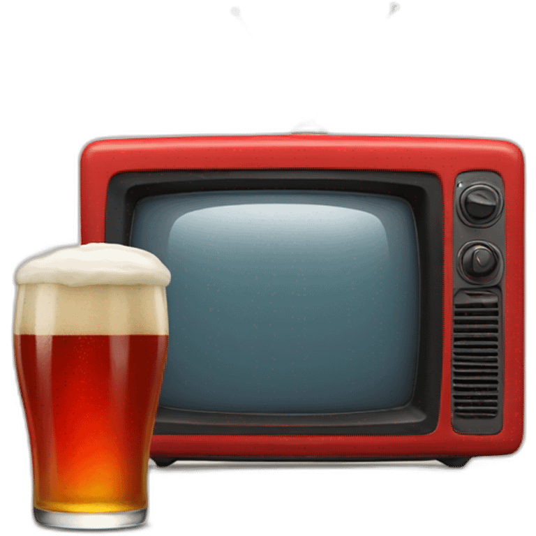 red tv with beer emoji