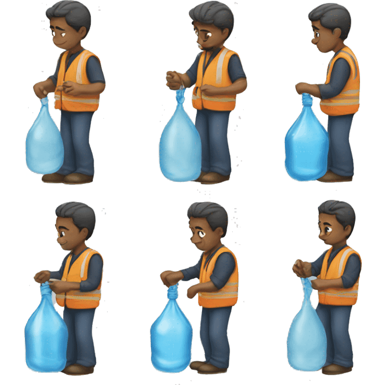 Man searching for water leaks emoji