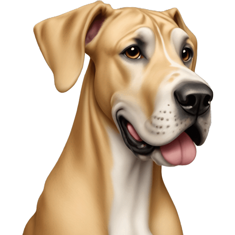 Hyper realistic tan Great dane smiling emoji