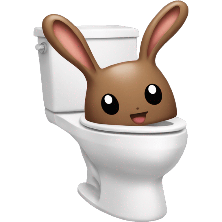 poop toliet with bunny emoji