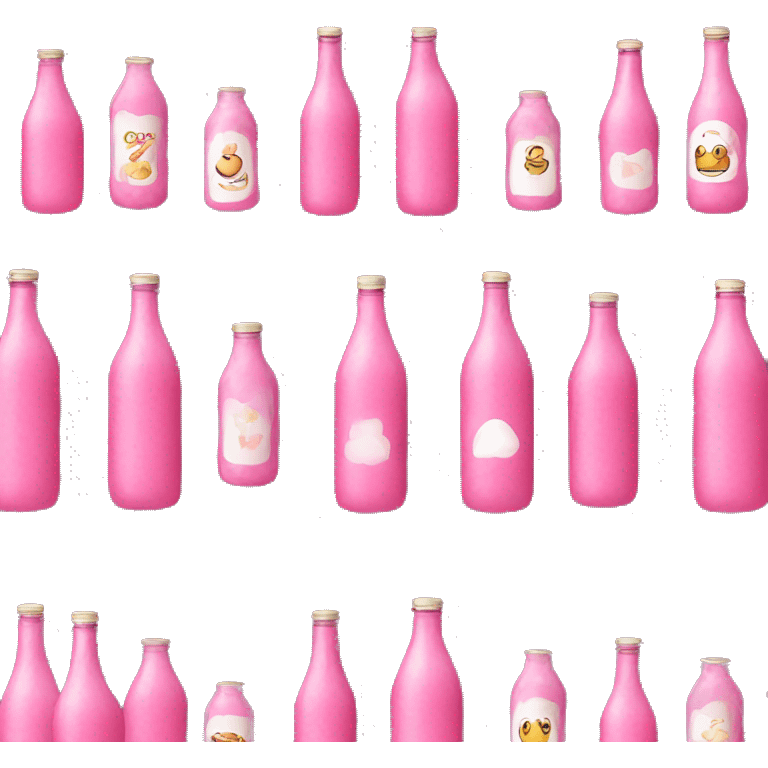 Cute pink bottle drinks emoji