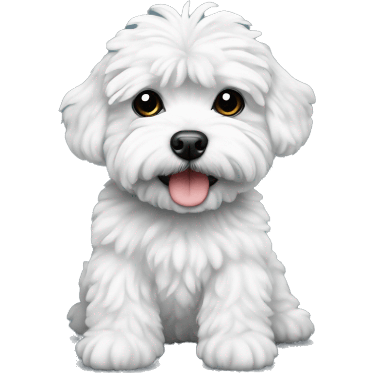 Black and white maltipoo  dog  emoji