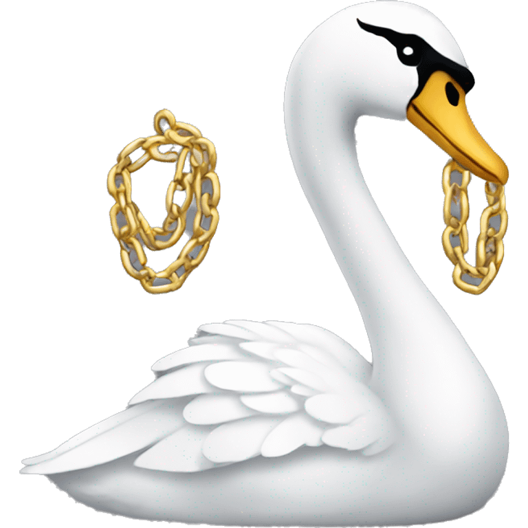 Swan with 27 chain on emoji