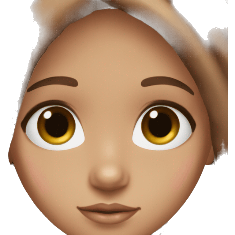 brown doll eyes, brown hair, feminine, pink, girl, angelic emoji