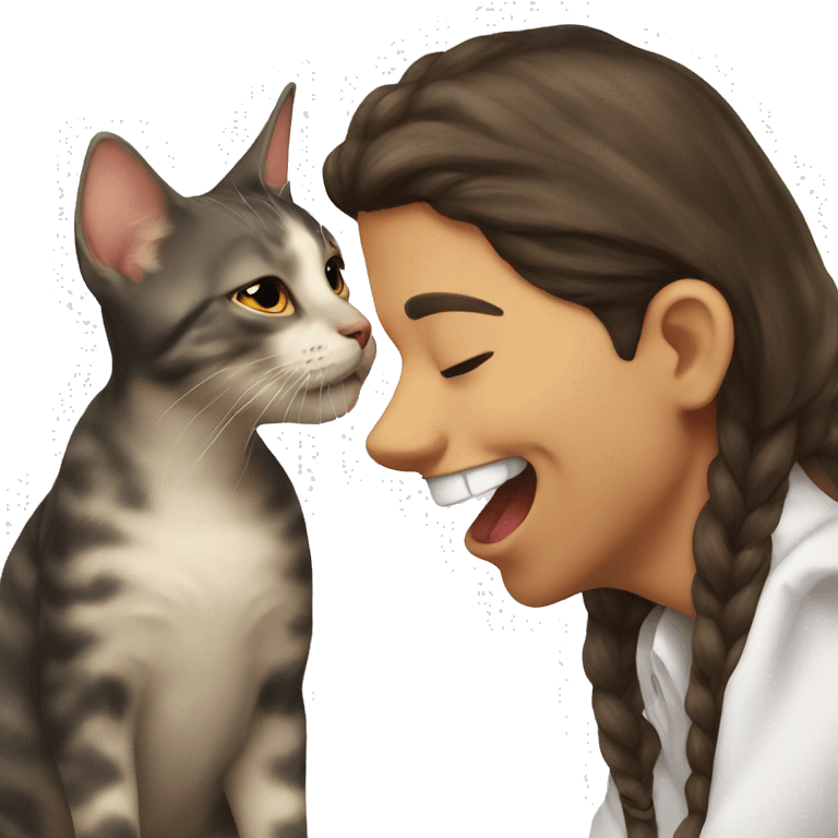 Cat kiss a dog emoji