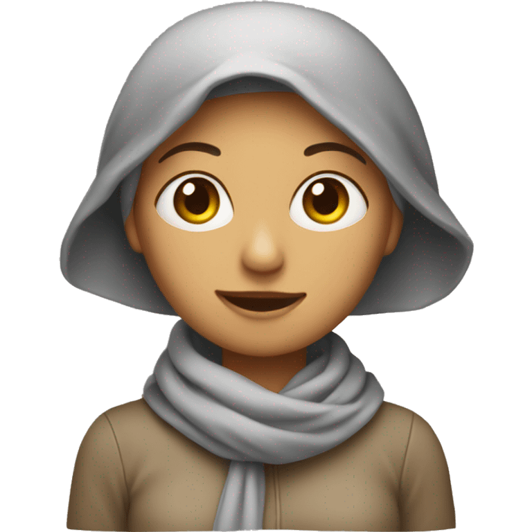 Make a woman holding a flower.  The woman wears a scarf on her head emoji