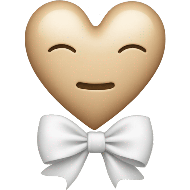 beige heart with white bow emoji