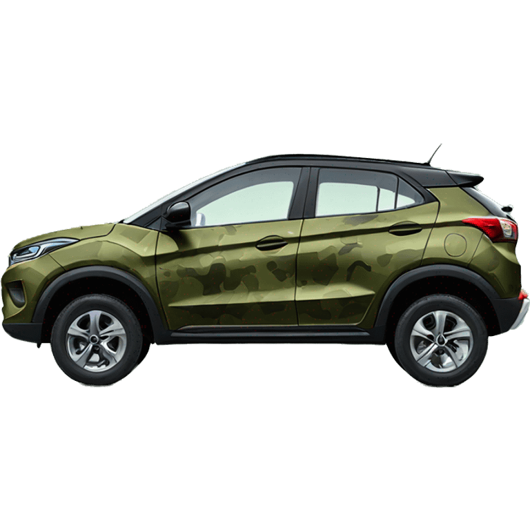 Tata nexon camo green car side view emoji