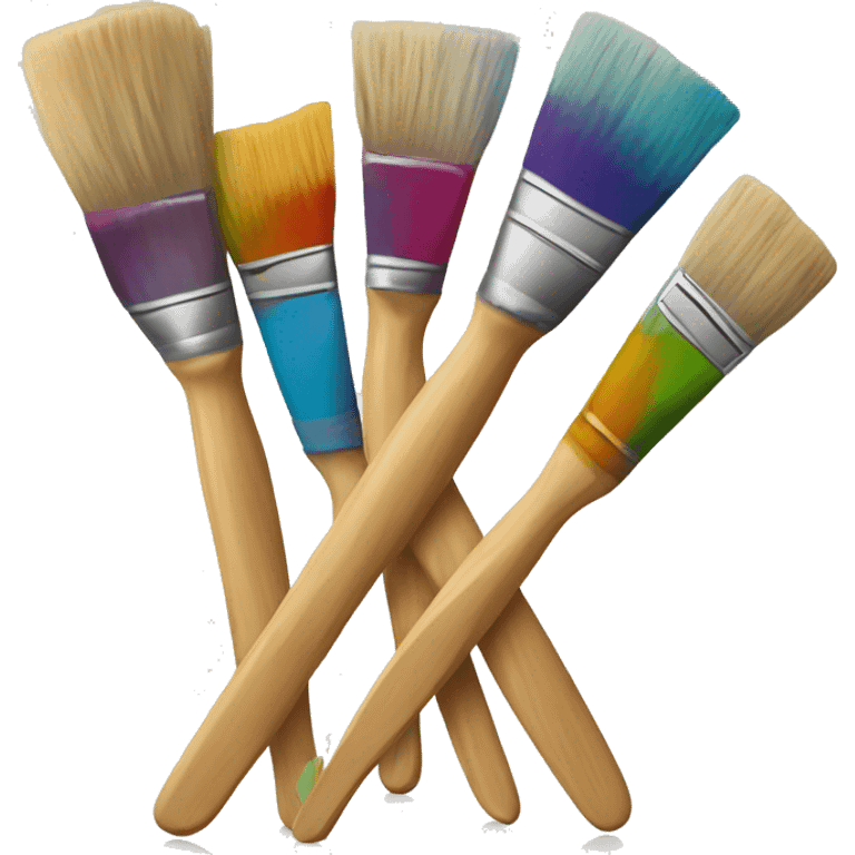 The paint brushes are stained with paint
 emoji