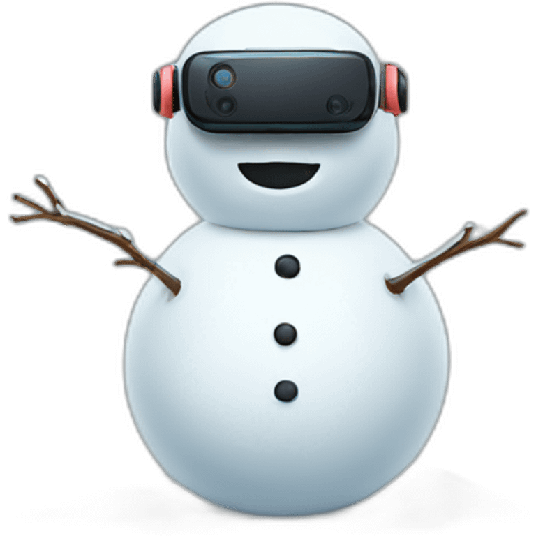 snowman wearing vr headset emoji