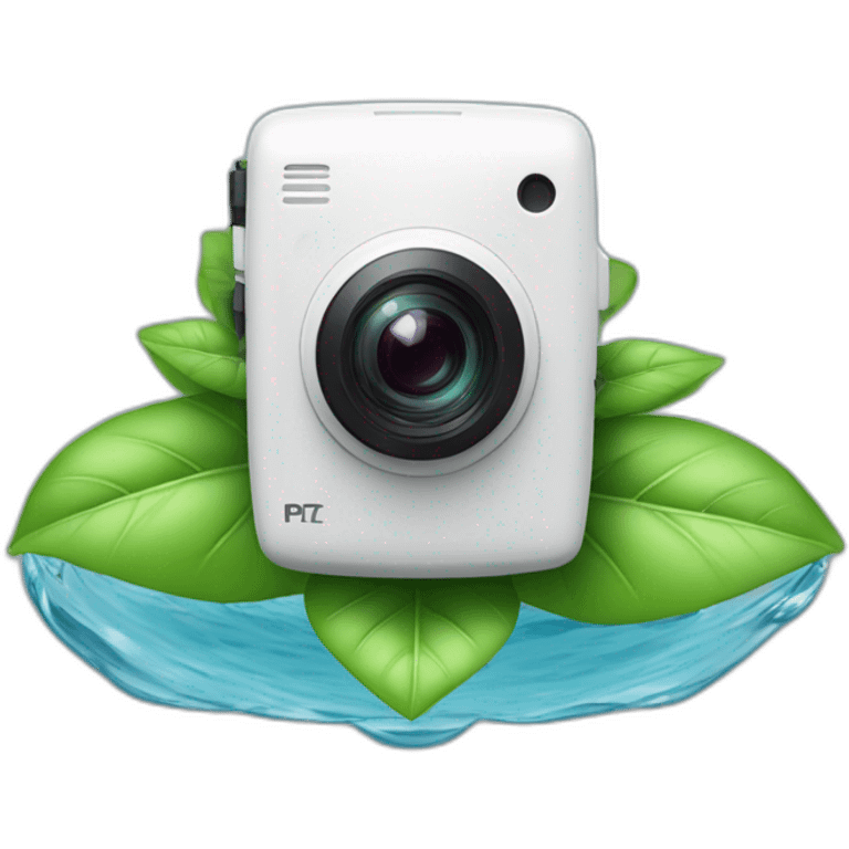 small-leaf-floating-on-water-block-and-security-ptz-camera-behind emoji