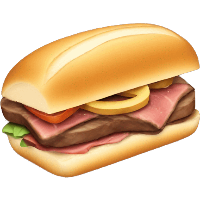 one plain steak sandwich with brioche bun emoji