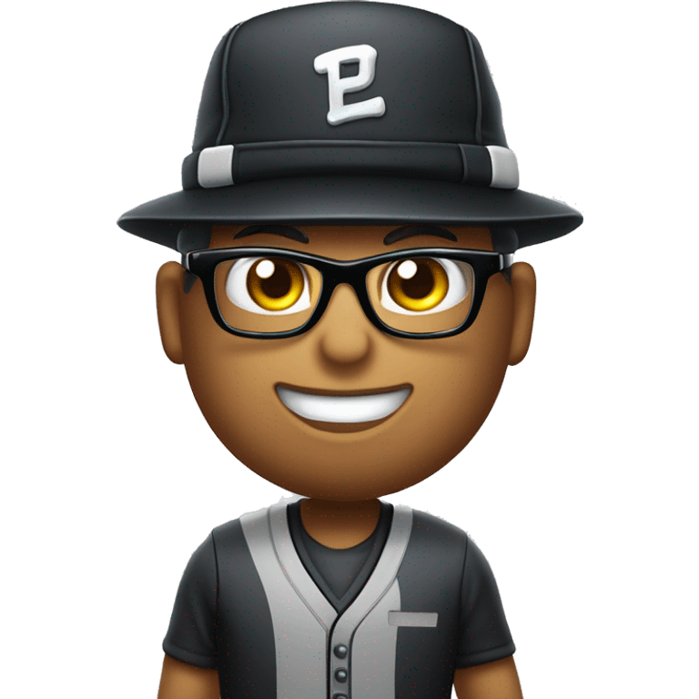 Mulatto umpire, blank hat, confident business young adult cat pfp with smart glasses, eyes gleaming with redemption emoji