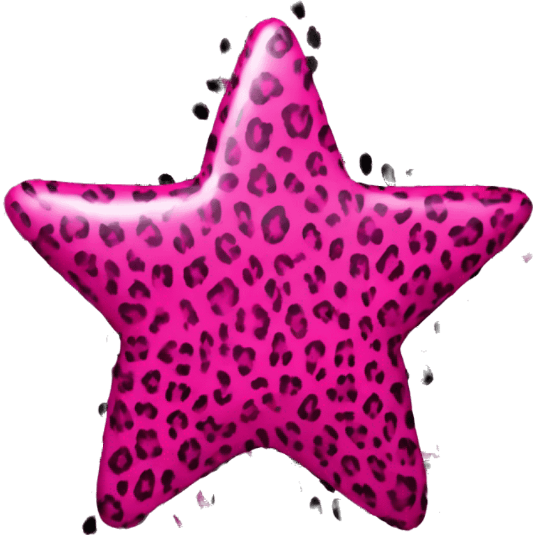 hot pink leopard print star emoji