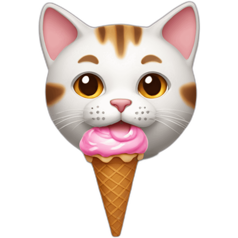 A cat eating ice cream emoji