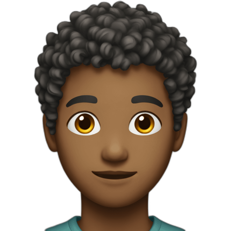 white teen kid with taper fade and mid short curly hair emoji