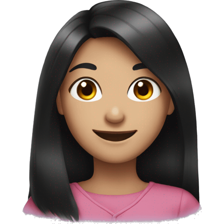 smiling girl with black hair emoji