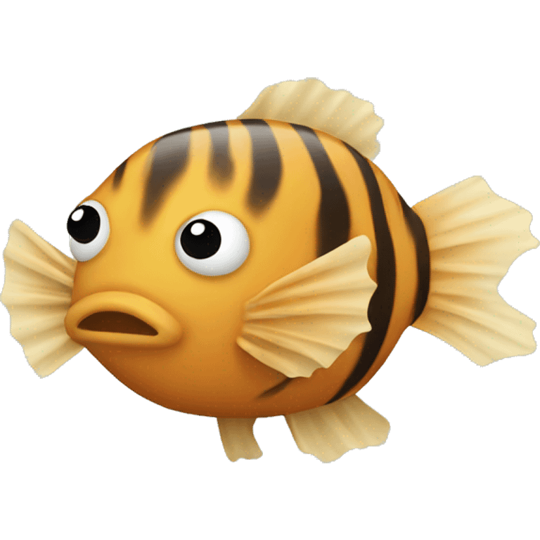 blowfish with tiger colors emoji