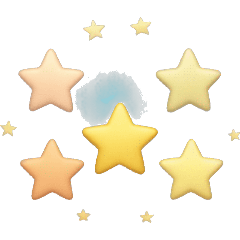 1 star with 3 smaller stars all pastel colours emoji