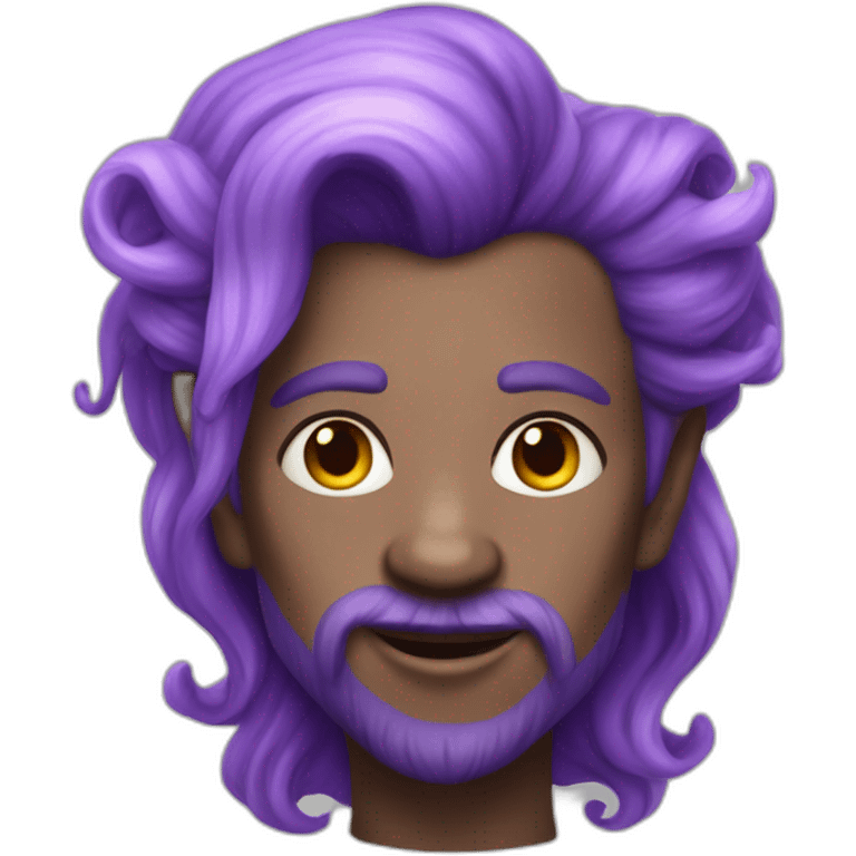 purple-skinned pointy-eared rainbow-haired giant emoji