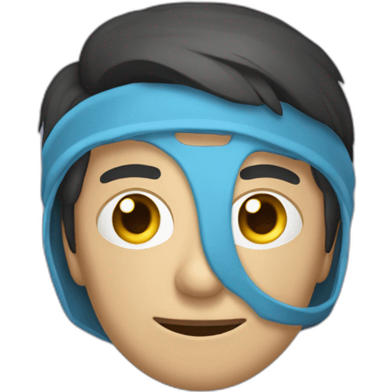 Un muchacho con máscara de hackers hacieno tredig emoji