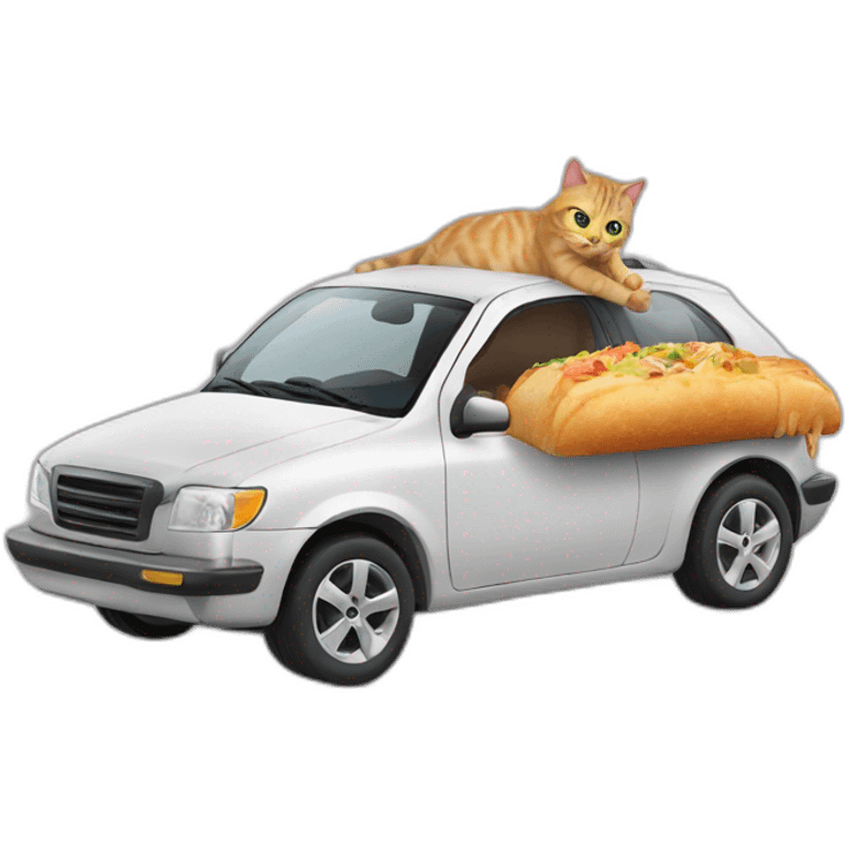 cat eating a car emoji