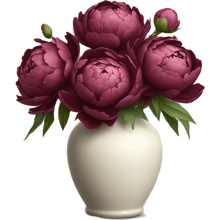 burgundy peonies in a milk vase emoji