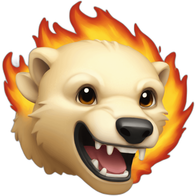 Rage on fire honey badger emoji