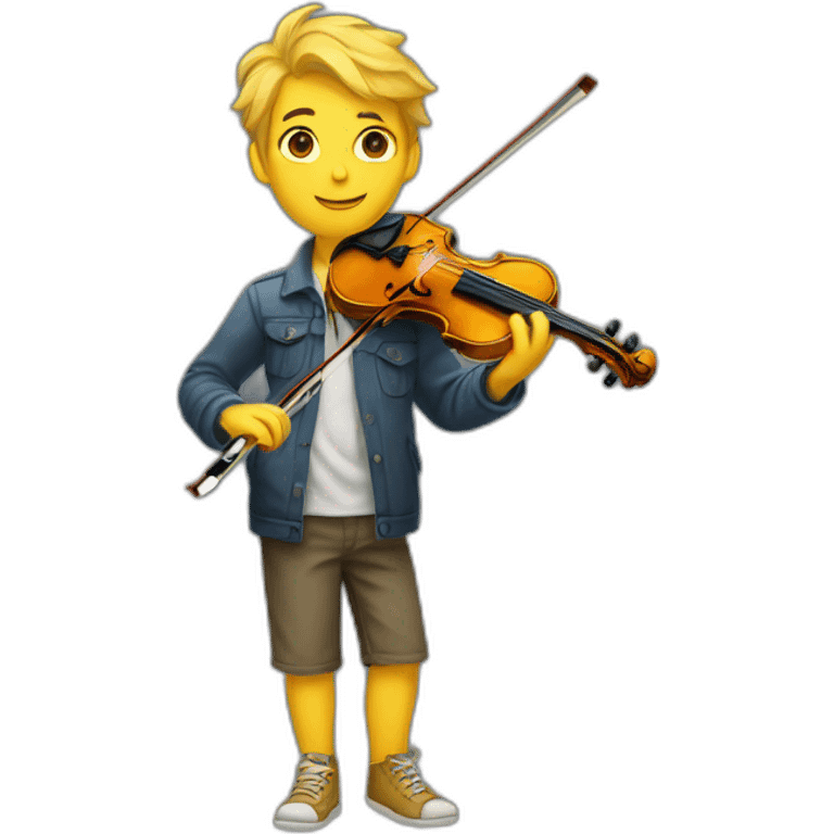 boy-standing-in-a-yellow-sea-while-holding-violin emoji