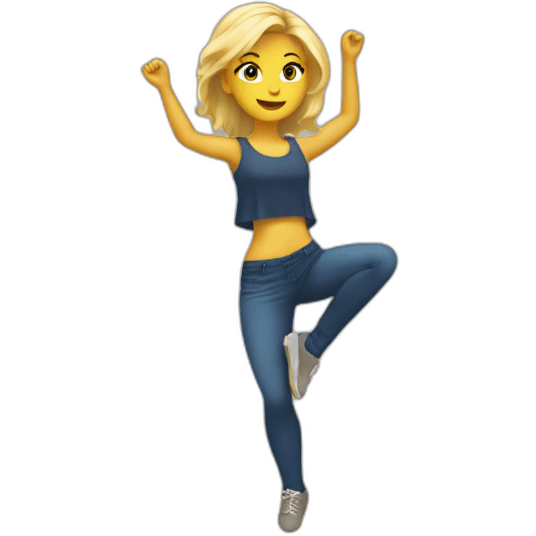 fille blonde qui dance emoji