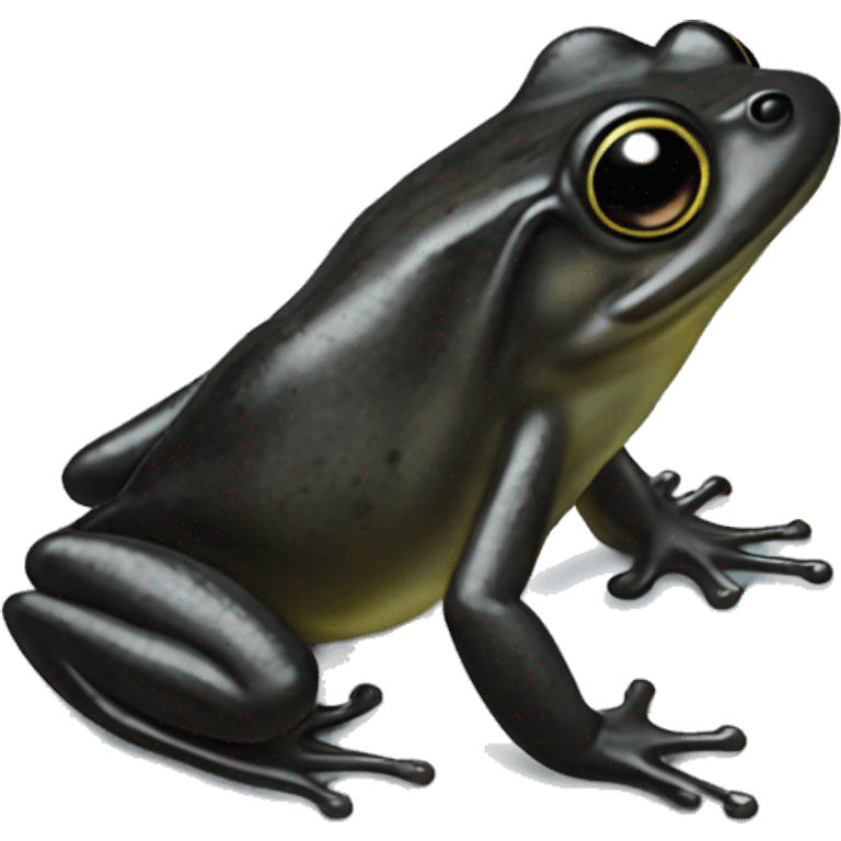 realistic black frog tadpole emoji