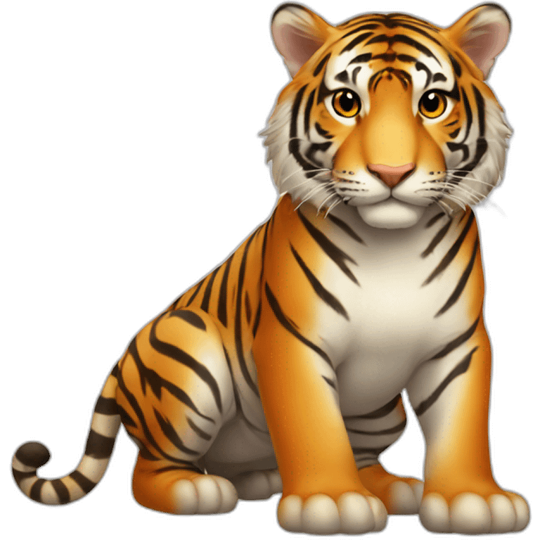 1 dauphin avec une tête de tigre emoji