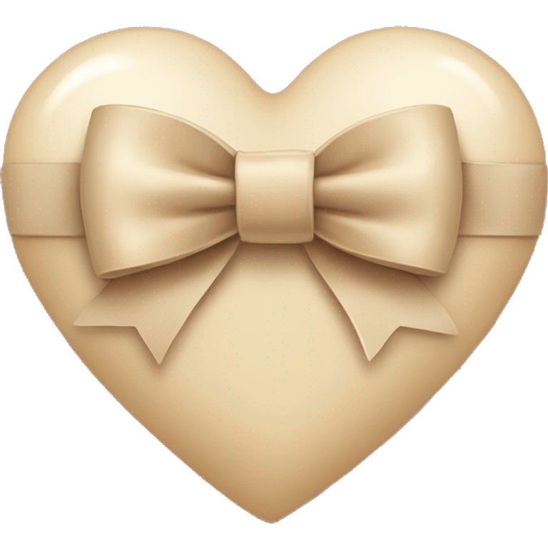 A beige heart with a bow emoji