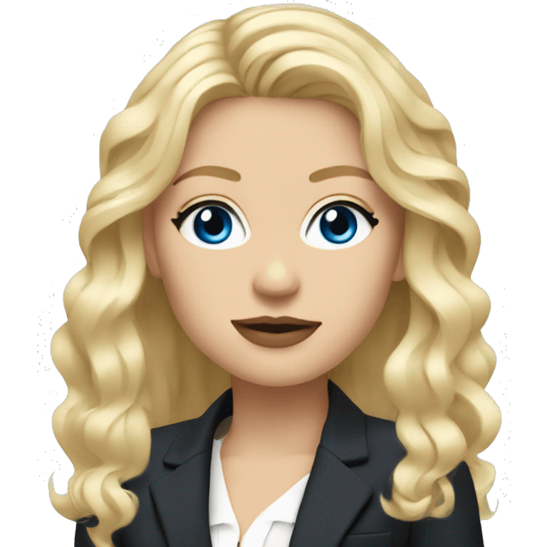 blonde girl blue eyes with chanel blazer emoji