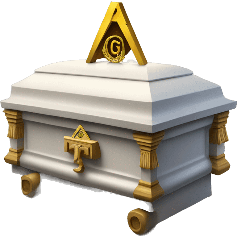 casket with freemason logo and letter g emoji