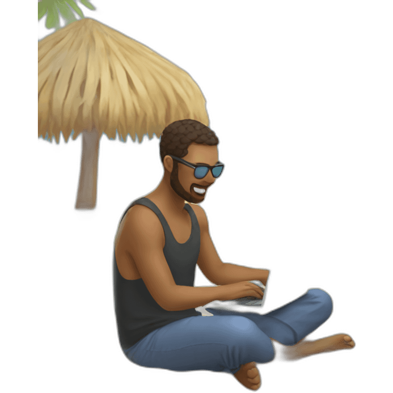 digital-nomad-working-at-beach emoji