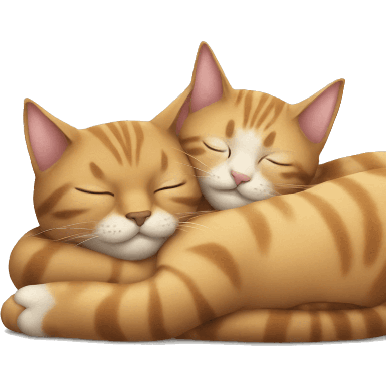 two cats sleeping with eachother emoji