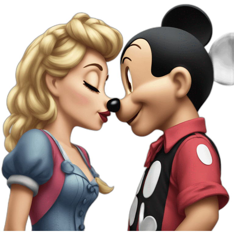 Minnie mickey kiss emoji