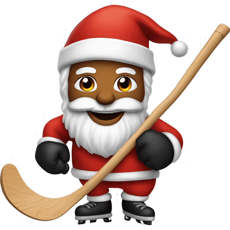 Santa Clause playing Hockey  emoji