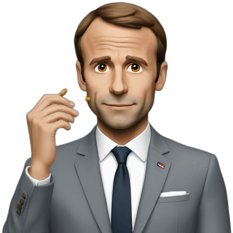 Macron avec une cigarette emoji