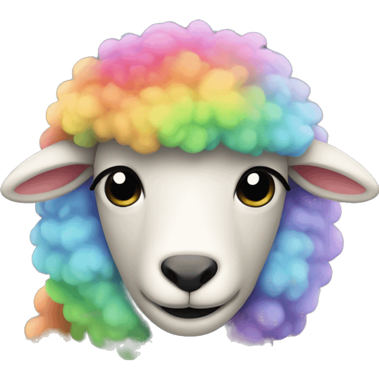 Fluffy rainbow sheep emoji