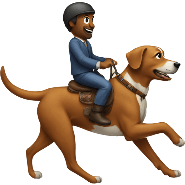 a man riding a dog emoji