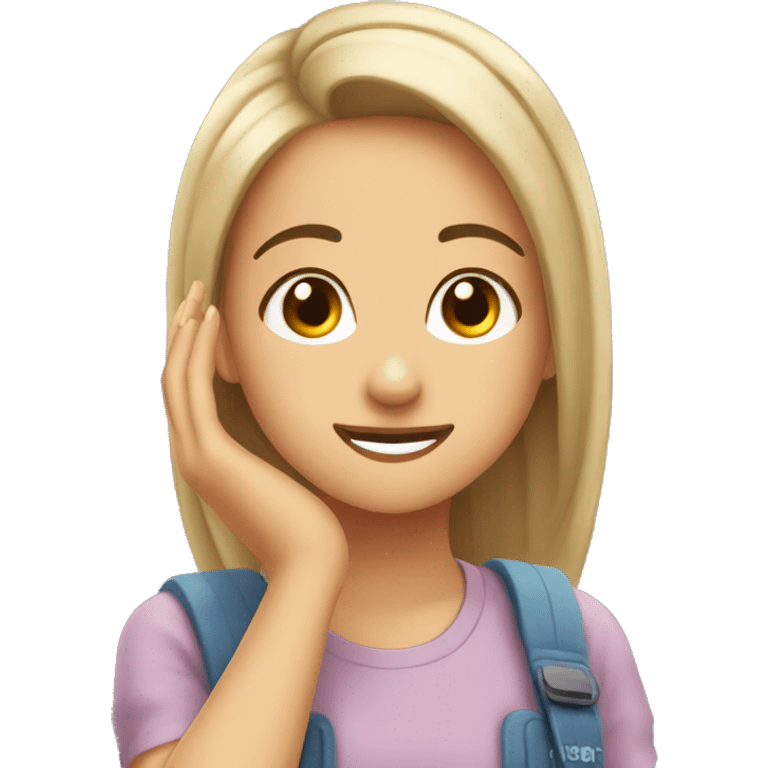 Girl scratching head while smiling ￼ emoji