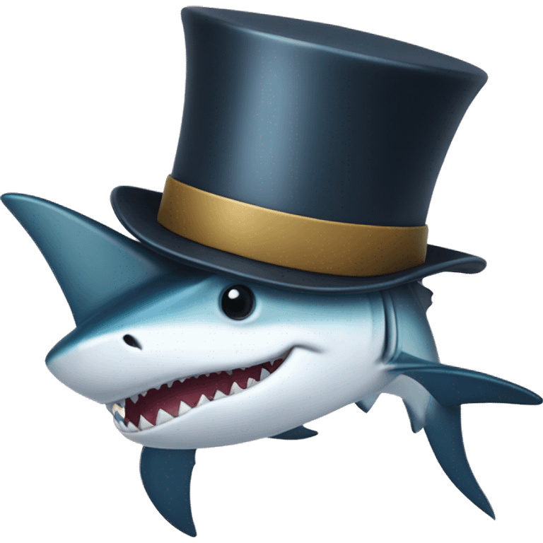 Shortfin mako with a top hat emoji