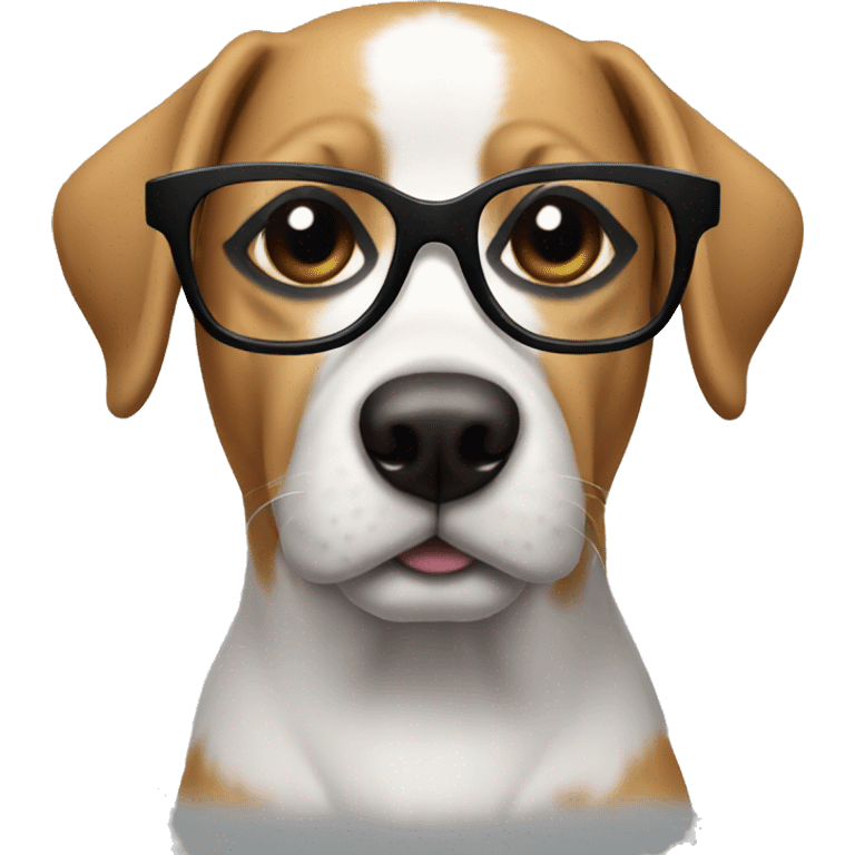 Dog with black glasses  emoji