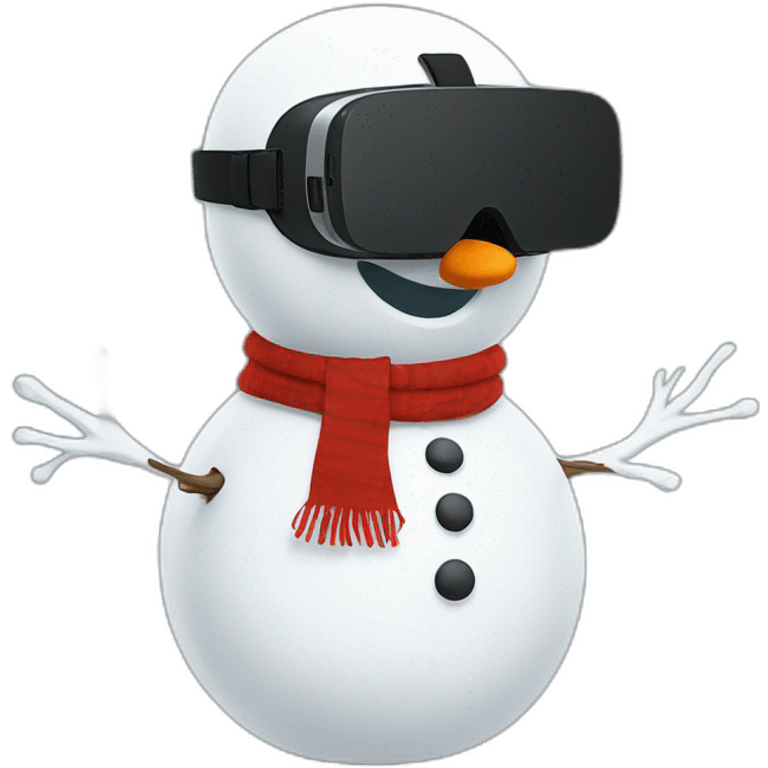 Snowman in vr headset, full body, Christmas emoji