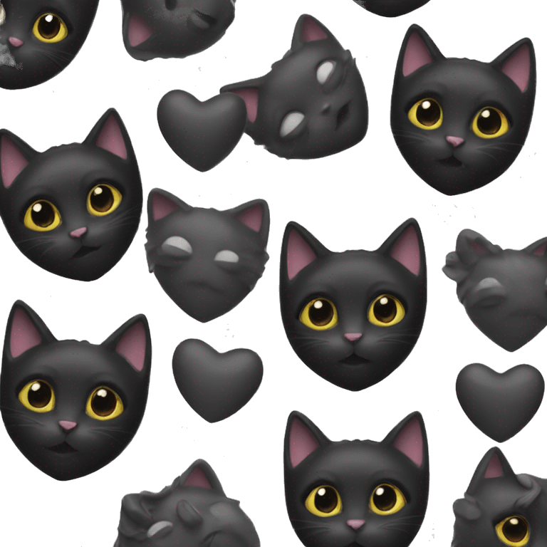 Black cat heart emoji