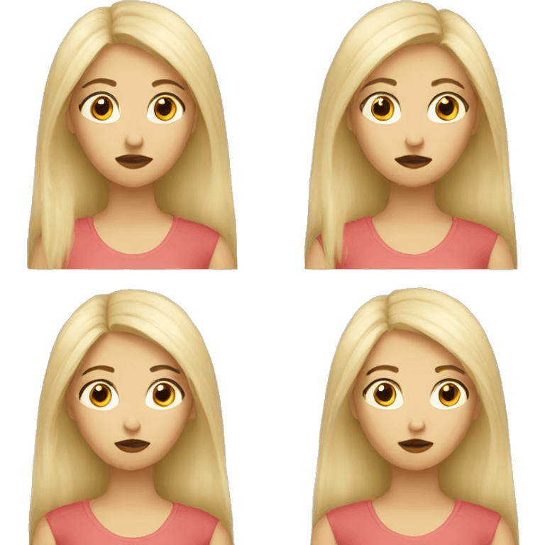 Confused girl white and blonde emoji